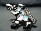 Fabulous Vintage Native American Zuni Turquoise Sterling Silver Rainbow Man Ring-Nativo Arts