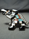 Fabulous Vintage Native American Zuni Turquoise Sterling Silver Rainbow Man Ring-Nativo Arts
