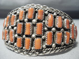 Fabulous Vintage Navajo Native American Corals Sterling Silver Bracelet-Nativo Arts