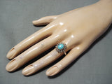 Fabulous Vintage Navajo Native American Turquoise Sterling Silver Ring-Nativo Arts