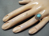 Fabulous Vintage Navajo Native American Turquoise Sterling Silver Ring-Nativo Arts