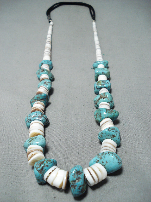 Fabulous Vintage Santo Domingo Turquoise And Shell Necklace Native American Old-Nativo Arts