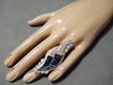 Fabulous Vintage Zuni Mother Of Pearl Sterling Silver Ring Native American-Nativo Arts