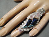 Fabulous Vintage Zuni Mother Of Pearl Sterling Silver Ring Native American-Nativo Arts