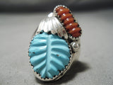 Fabulous Vintage Zuni Turquoise Sterling Silver Ring Native American Old-Nativo Arts