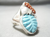 Fabulous Vintage Zuni Turquoise Sterling Silver Ring Native American Old-Nativo Arts