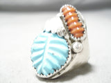 Fabulous Vintage Zuni Turquoise Sterling Silver Ring Native American Old-Nativo Arts
