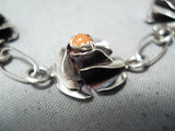 Fantastic Navajo Coral Sterling Silver Bracelet Native American-Nativo Arts