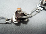 Fantastic Navajo Coral Sterling Silver Bracelet Native American-Nativo Arts