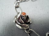 Fantastic Navajo Coral Sterling Silver Bracelet Native American-Nativo Arts