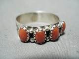 Fantastic Signed Native American Navajo Corals Sterling Silver Ring-Nativo Arts