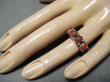 Fantastic Signed Native American Navajo Corals Sterling Silver Ring-Nativo Arts