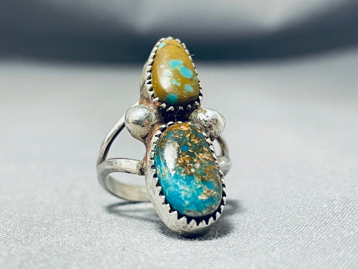 Fantastic Vintage Native American Navajo 8 Turquoise Sterling Silver R ...