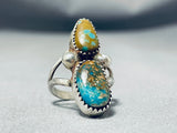 Fantastic Vintage Native American Navajo 8 Turquoise Sterling Silver Ring-Nativo Arts