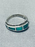 Fantastic Vintage Native American Navajo Green Turquoise Sterling Silver Ring-Nativo Arts
