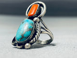 Fantastic Vintage Native American Navajo Kingman Turquoise Sterling Silver Ring-Nativo Arts