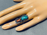 Fantastic Vintage Native American Navajo Kingman Turquoise Sterling Silver Ring-Nativo Arts