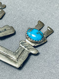 Fantastic Vintage Native American Navajo Old Kingman Turquoise Sterling Silver Kachina Pin-Nativo Arts