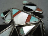 Fantastic Vintage Native American Zuni Turquoise Sterling Silver Pin/ Pendant-Nativo Arts