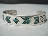 Fantastic Vintage Navajo Turquoise Sterling Silver Bracelet Native American Old-Nativo Arts