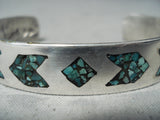 Fantastic Vintage Navajo Turquoise Sterling Silver Bracelet Native American Old-Nativo Arts