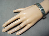Fantastic Vintage Navajo Turquoise Sterling Silver Bracelet Native American Old-Nativo Arts
