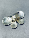 Fascinating Native American Navajo Coral Sterling Silver Butterfly Ring-Nativo Arts