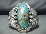 Fascinating Native American Navajo Pilot Mountain Turquoise Sterling Silver Braclet-Nativo Arts