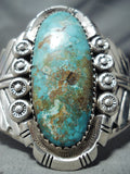 Fascinating Native American Navajo Pilot Mountain Turquoise Sterling Silver Braclet-Nativo Arts