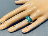 Fascinating Vintage Native American Navajo Turquoise Lapis Inlay Sterling Silver Ring-Nativo Arts