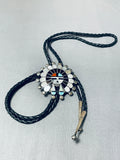 Fascinating Vintage Native American Zuni Turquoise Sterling Silver Bolo-Nativo Arts