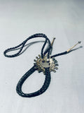 Fascinating Vintage Native American Zuni Turquoise Sterling Silver Bolo-Nativo Arts