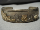 Fascinating Vintage Navajo Stering Silver Native American Bracelet Old Cuff-Nativo Arts