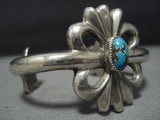 Floral Bisbee Turquoise Vintage Native American Jewelry Navajo Sterling Silver Cuff Bracelet Old-Nativo Arts