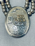 Focused Detailed Vintage Native American Navajo Sterling Silver Gold Necklace-Nativo Arts