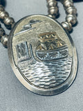 Focused Detailed Vintage Native American Navajo Sterling Silver Gold Necklace-Nativo Arts