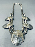 Focused Detailed Vintage Native American Navajo Sterling Silver Gold Necklace-Nativo Arts