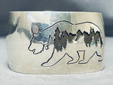 Fred Douglas Signed Astounding Native American Navajo Sterling Silver Bear Bracelet-Nativo Arts