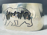 Fred Douglas Signed Astounding Native American Navajo Sterling Silver Bear Bracelet-Nativo Arts