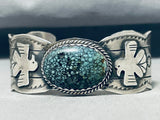 Freddy Peters Spiderweb Turquoise Sterling Silver Bracelet Signed-Nativo Arts