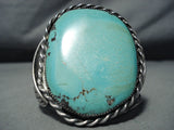 Giant 96 Gram Vintage Native American Navajo Turquoise Sterling Silver Bracelet-Nativo Arts