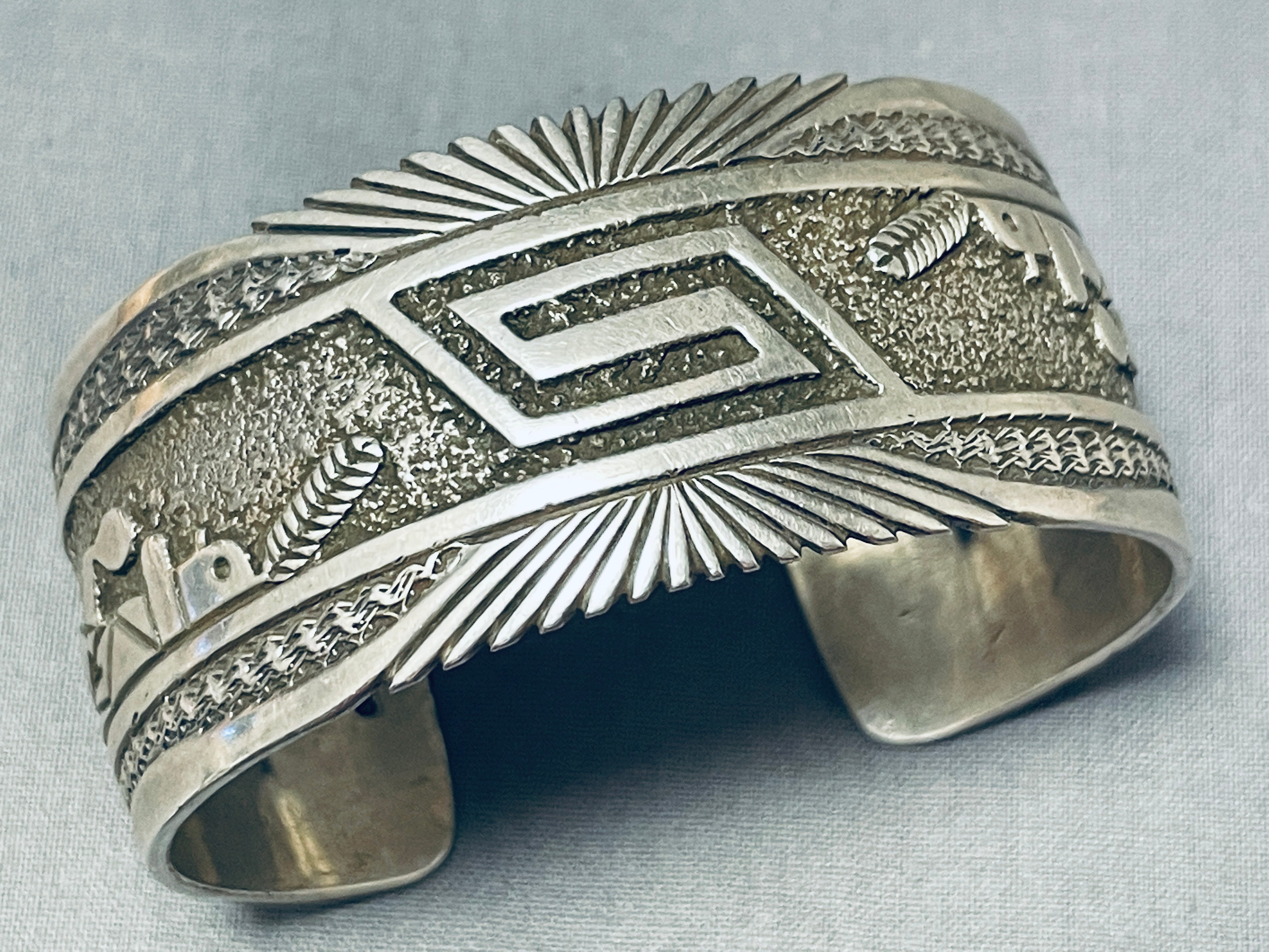 Gib Montana Vintage Native American Navajo Hand Tooled Sterling