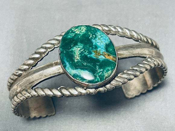 Gorgeous Vintage Native American Navajo Turquoise Sterling Silver Bracelet-Nativo Arts