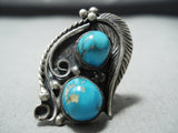 Gorgeous Vintage Native American Navajo Turquoise Sterling Silver Ring-Nativo Arts