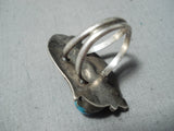 Gorgeous Vintage Native American Navajo Turquoise Sterling Silver Ring-Nativo Arts