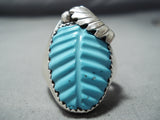 Gorgeous Zuni Turquoise Sterling Silver Ring Native American-Nativo Arts