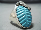 Gorgeous Zuni Turquoise Sterling Silver Ring Native American-Nativo Arts
