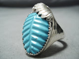 Gorgeous Zuni Turquoise Sterling Silver Ring Native American-Nativo Arts