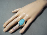 Gorgeous Zuni Turquoise Sterling Silver Ring Native American-Nativo Arts