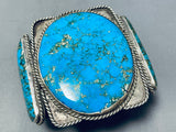 Grand Museum Vintage Native American Navajo Turquoise Sterling Silver Bracelet-Nativo Arts